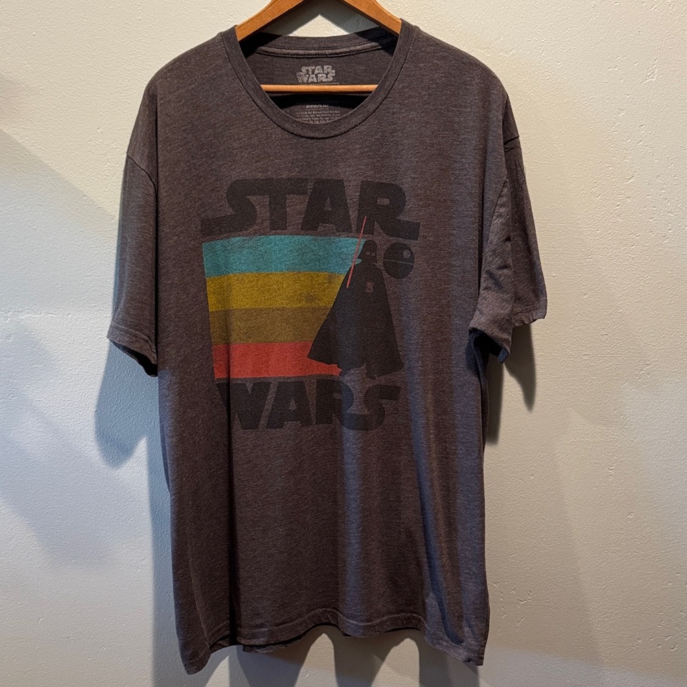 Star Wars Fifth Sun Darth Vader Death Star Gray Graphic Tee Extra Large T-shirt